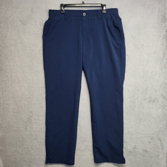 Under Armour Pants Mens 36x32 Blue Match Play Golf Trousers Distressed Casual - Picture 1 of 14